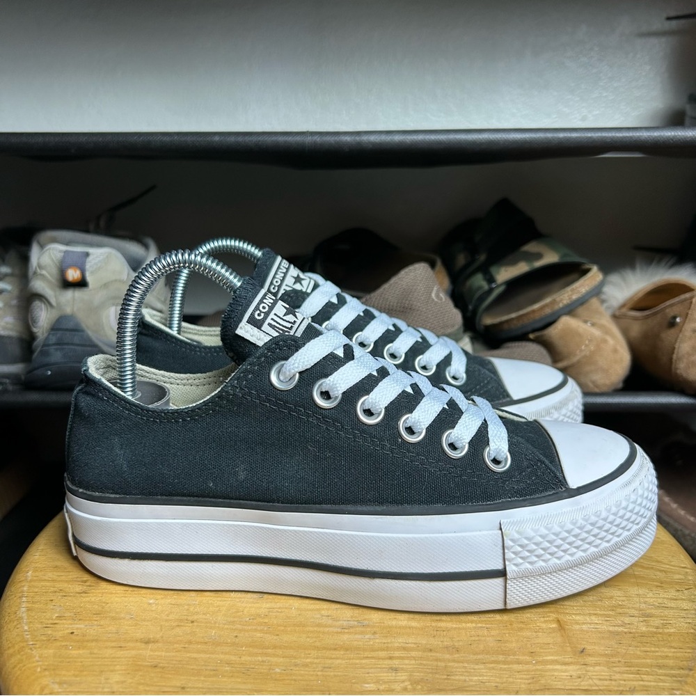Converse ctas low Black Canvas Platform lift Sneakers
